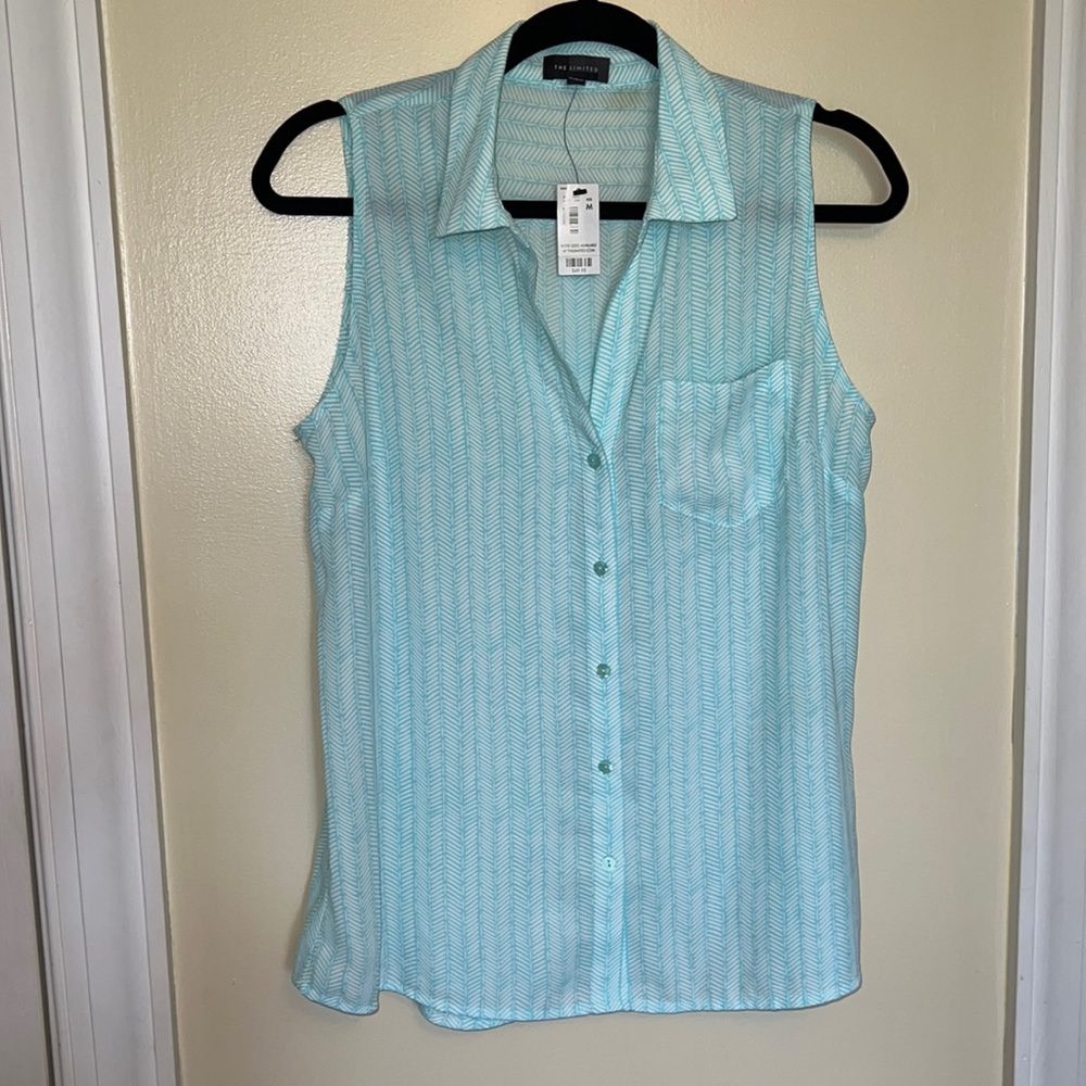 The Limited Button up Sleeveless Blouse size M